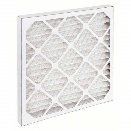 Pleated Air Filter: 20x20x2, MERV 8, High Capacity, Synthetic, Beverage Board, Gen Use