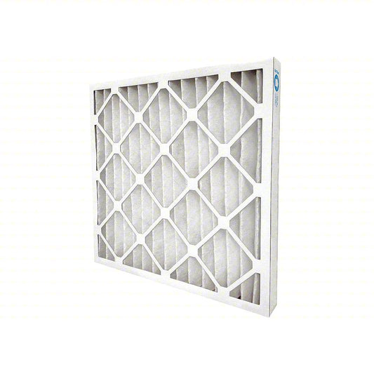 Pleated Air Filter: 20x25x2, MERV 8, High Capacity, Synthetic, Beverage Board, Gen Use